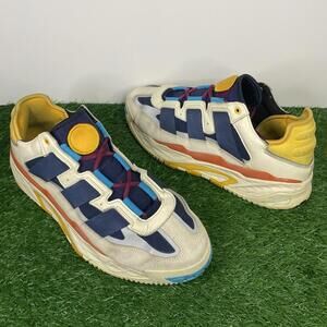 Men's SZ 10.5 , ADIDAS Niteball Sneakers FV4842 WHITE / SIGNAL / CYAN / NAVY